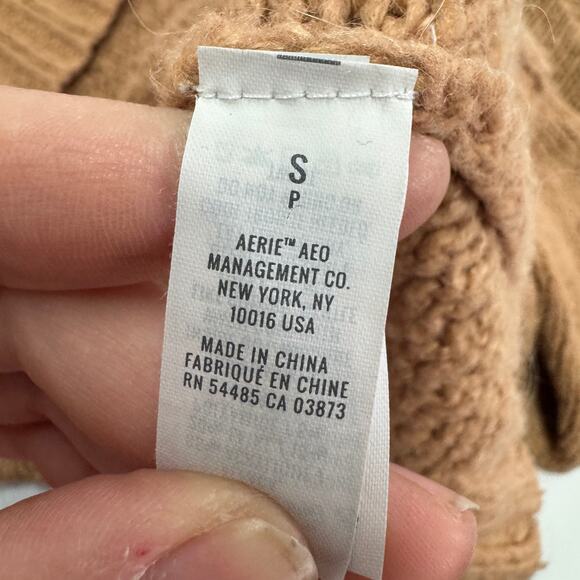 Aerie Sweater Womens Small Orange Crew Neck Knit Oversized Wool Blend - Picture 5 of 8